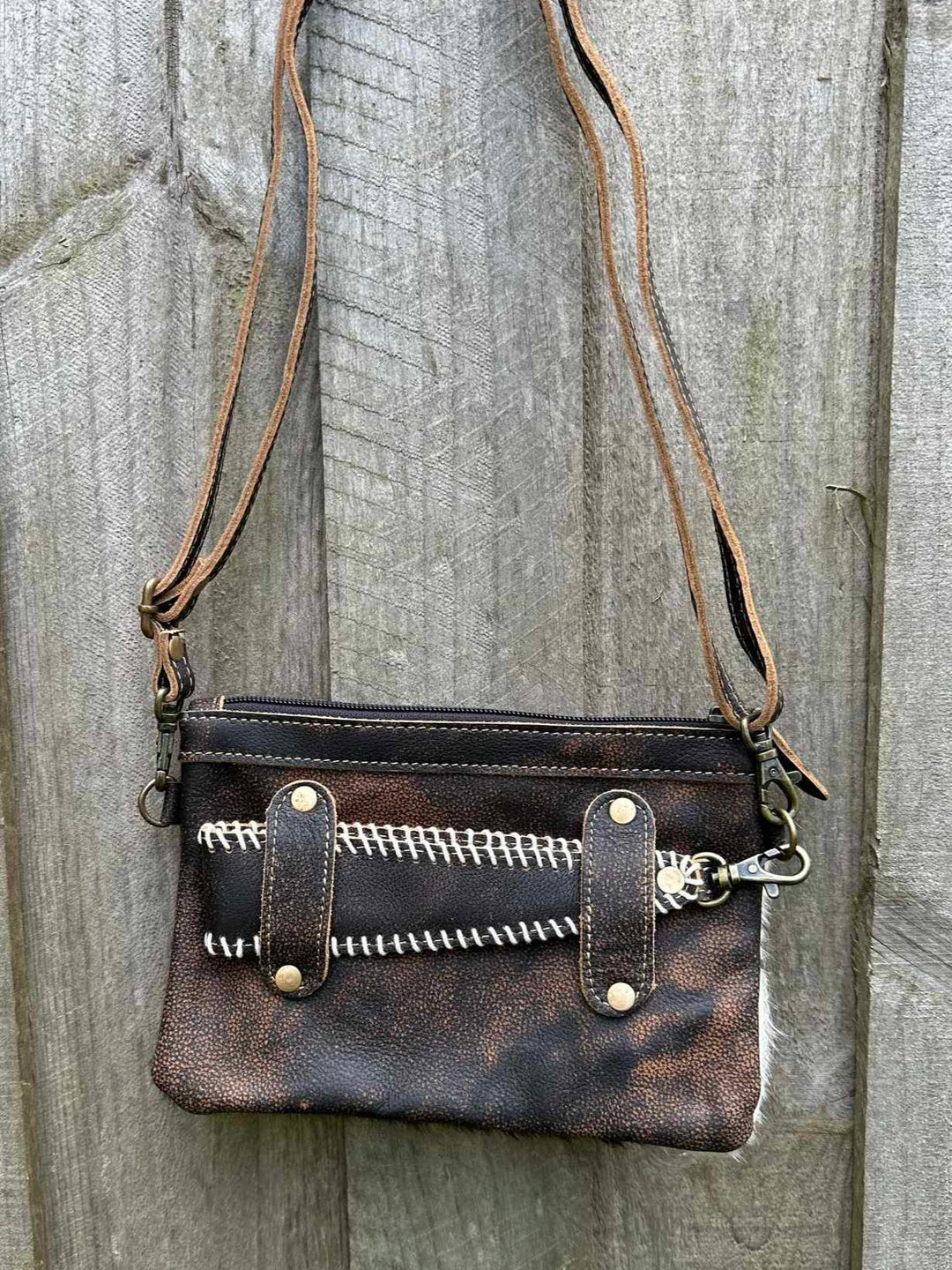 Western Hide & Leather Embossed  Crossbody