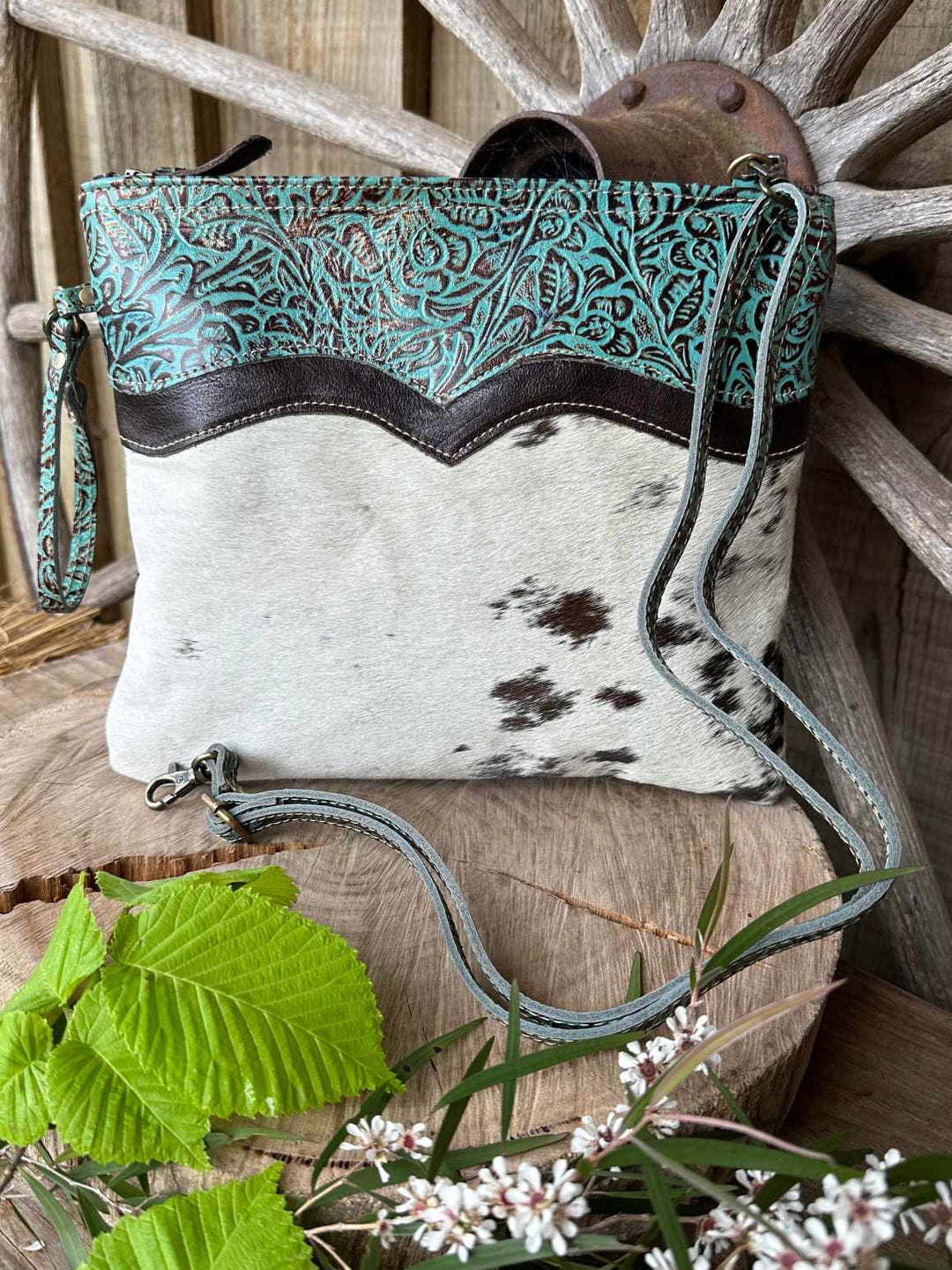 Western Hide  Embossed Leather Crossbody