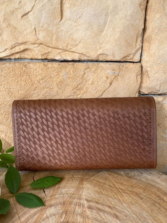 Western Leather Purse Tooled Cowgirl Wallet