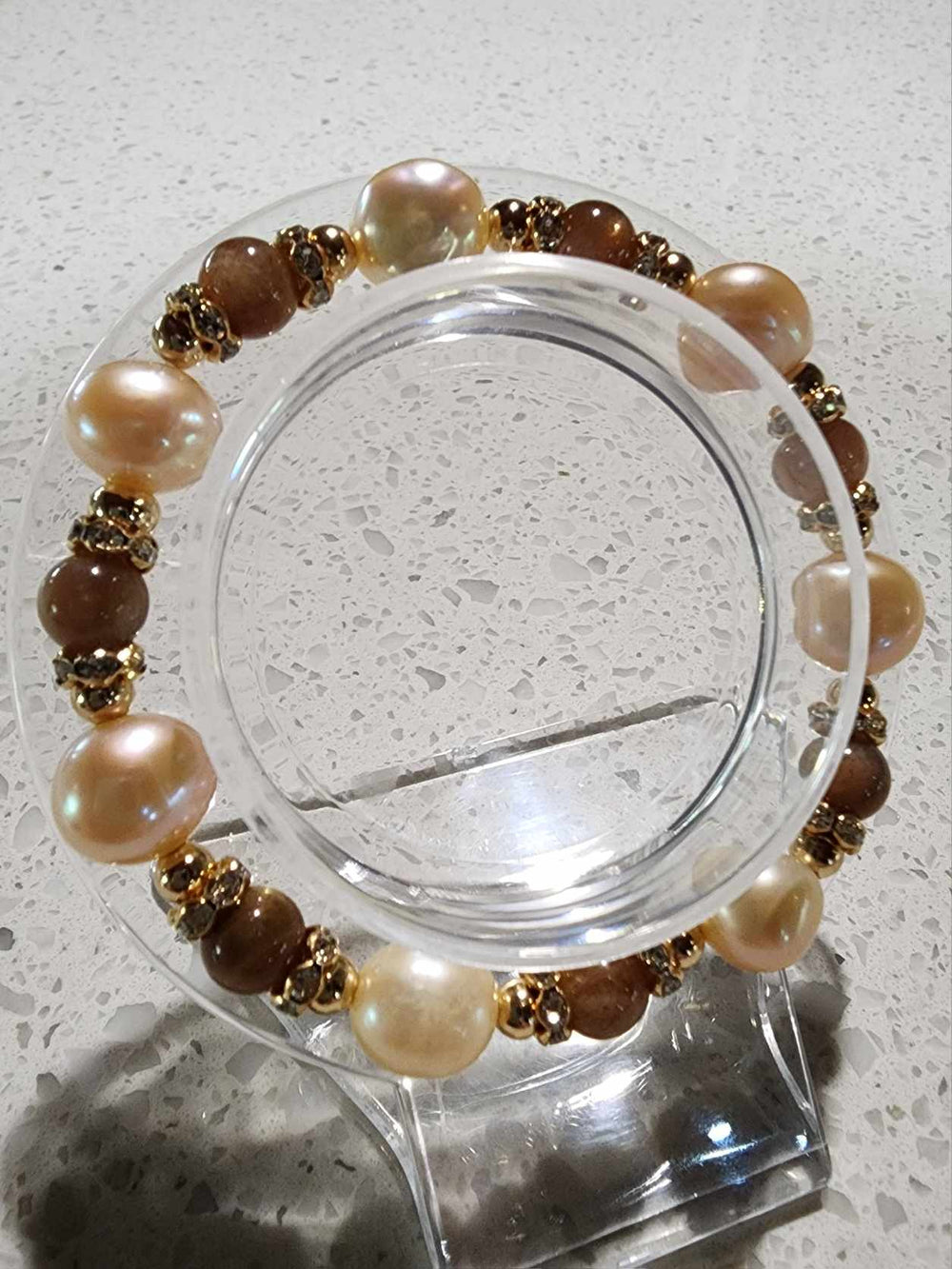 Jewellery - Genuine Multi Freshwater Pearl & Moonstone Bracelet