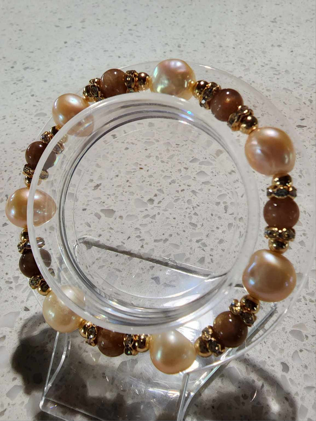 Jewellery - Genuine Multi Freshwater Pearl & Moonstone Bracelet