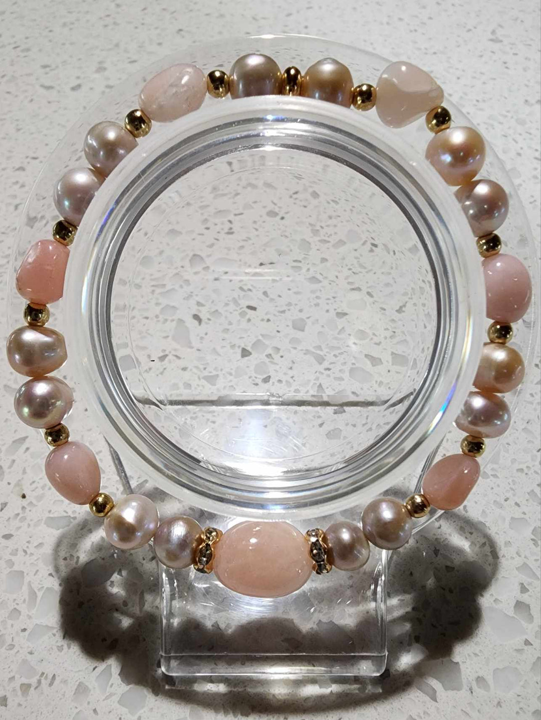 Jewellery - Genuine Multi Freshwater Pearl & Opal, Morganite Bracelet