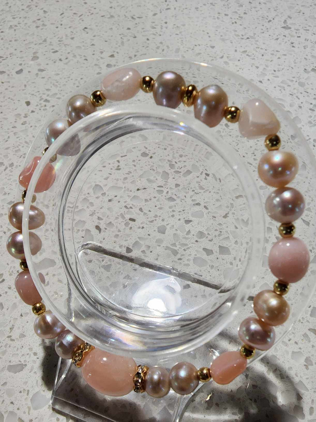 Jewellery - Genuine Multi Freshwater Pearl & Opal, Morganite Bracelet