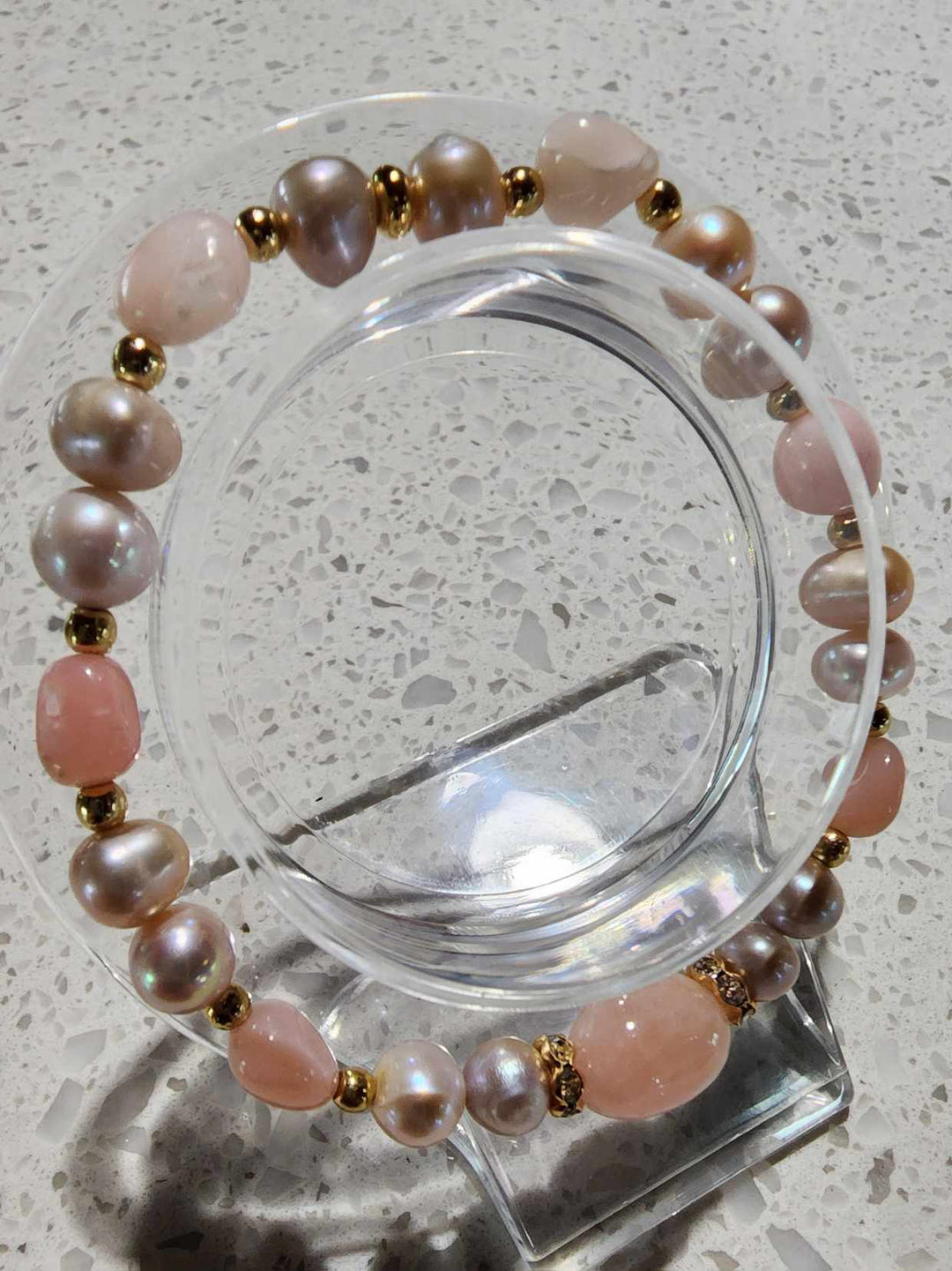 Jewellery - Genuine Multi Freshwater Pearl & Opal, Morganite Bracelet