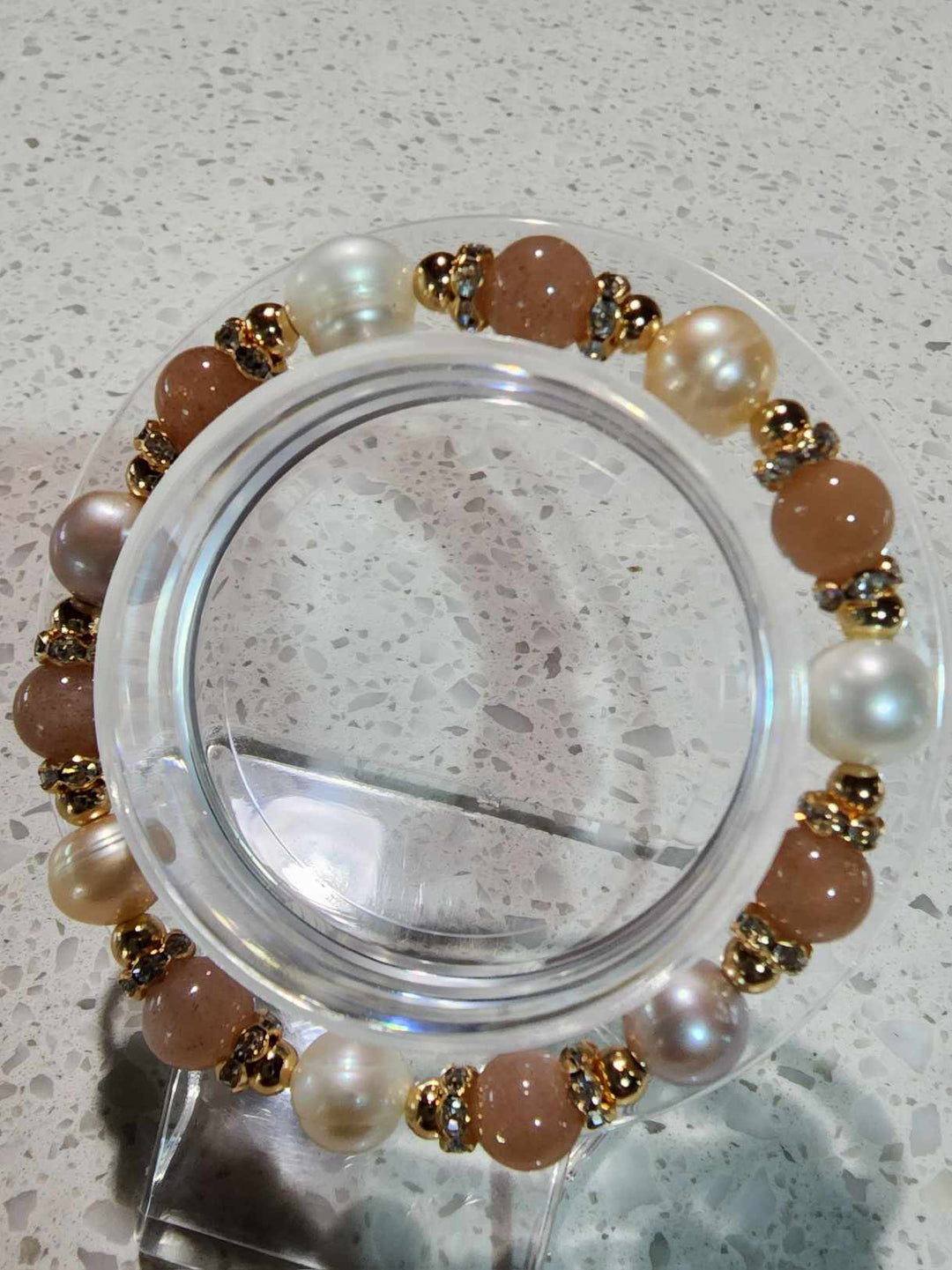 Jewellery - Genuine Multi Freshwater Pearl & Sunstone Bracelet