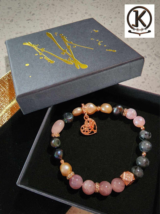 Jewellery - Genuine Semi Precious Gemstone & Freshwater Pearl Bracelet