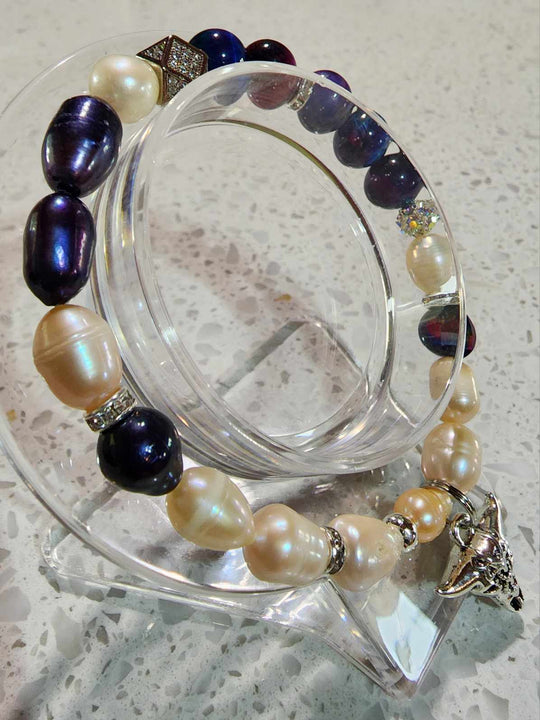 Jewellery -Western Semi Precious Gemstone & Freshwater Pearl Bracelet