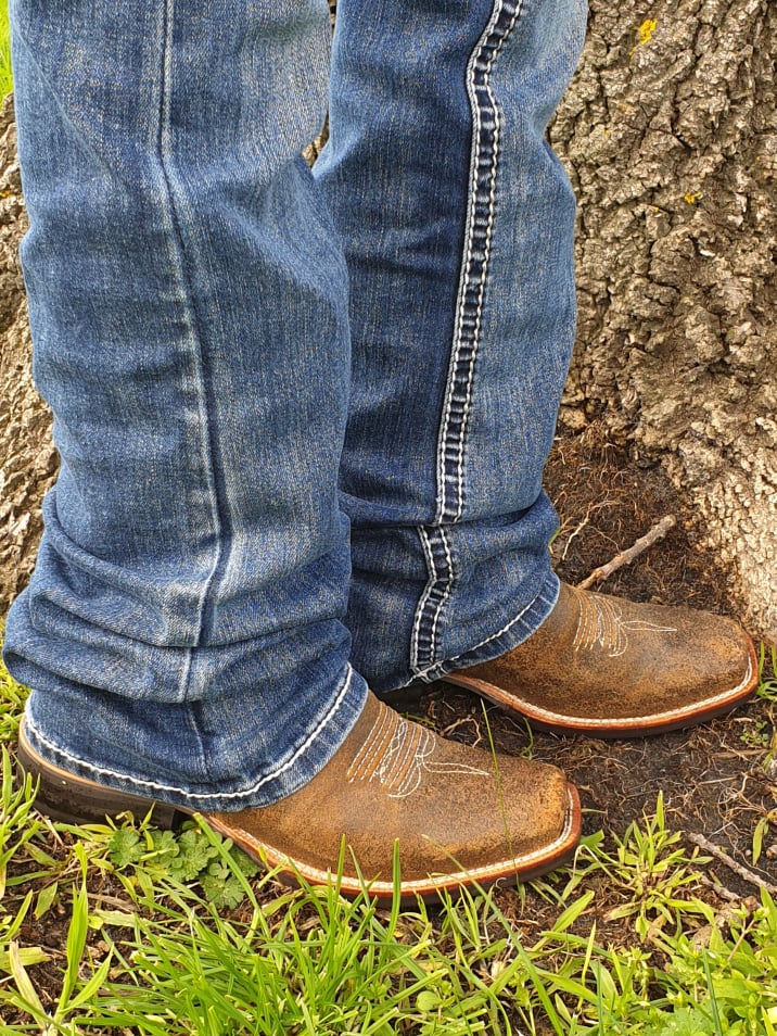 Twisted X Ruff Stock Embossed Western Cowboy Boots  6 C