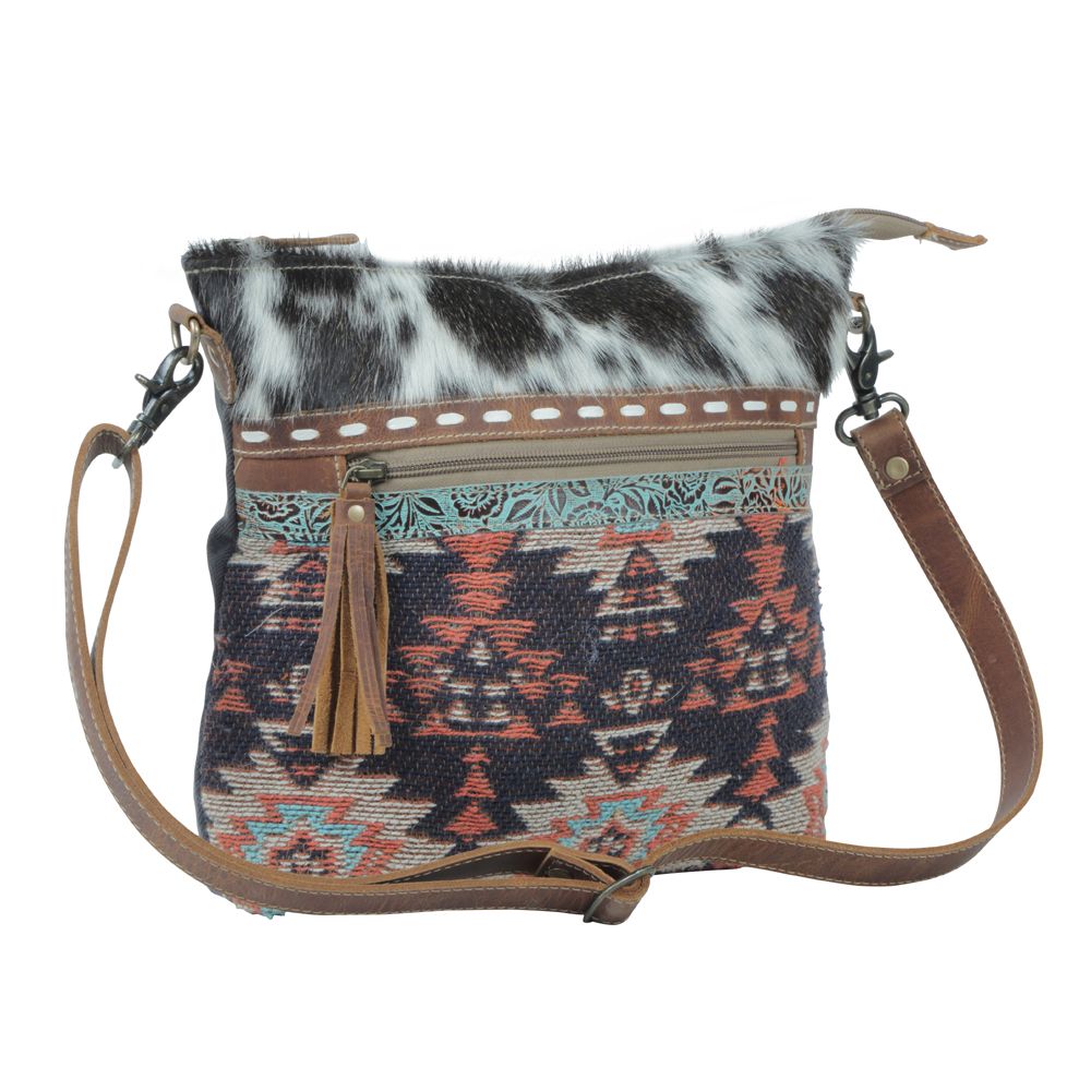 Western Hide Recycled Canvas & Hide Crossbody Handbag