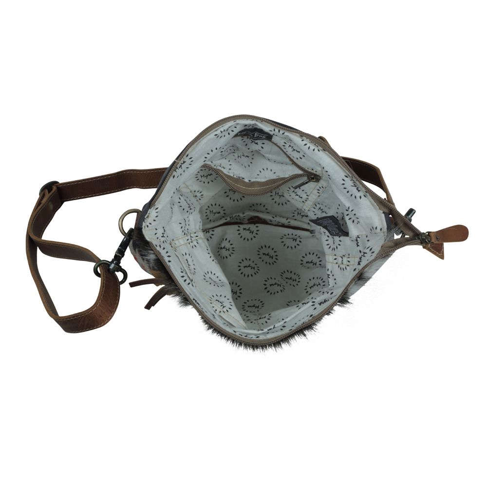 Western Hide Recycled Canvas & Hide Crossbody Handbag