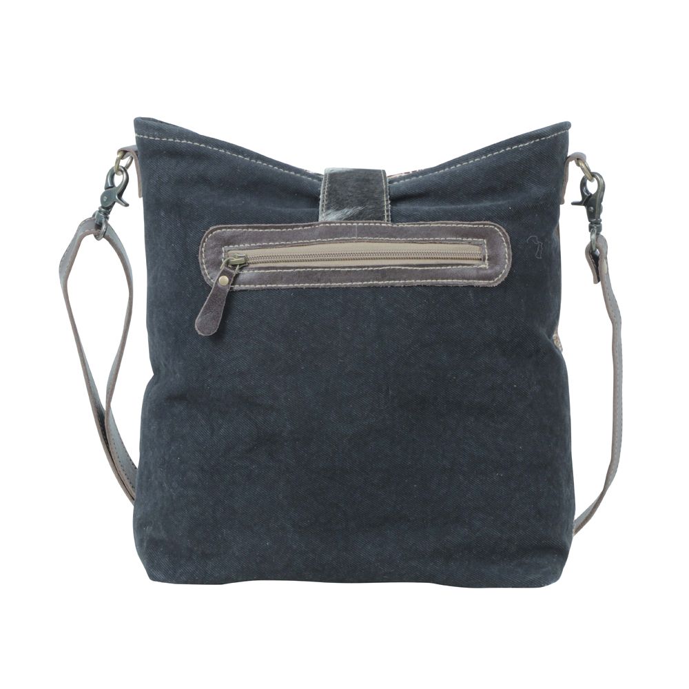 Western Hide Recycled Canvas Leather Crossbody Handbag