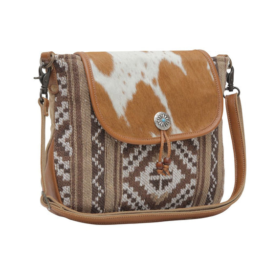 Western Hide Recycled Canvas Tribal Print Crossbody