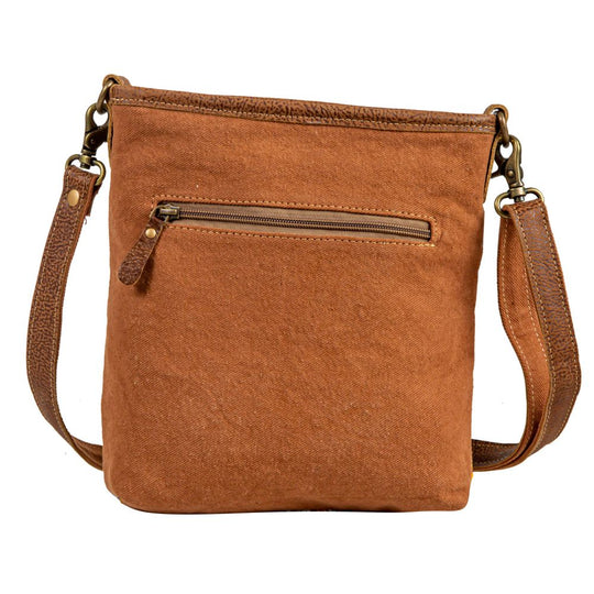 Western Lether Recycled Canvas Crossbody Handbag