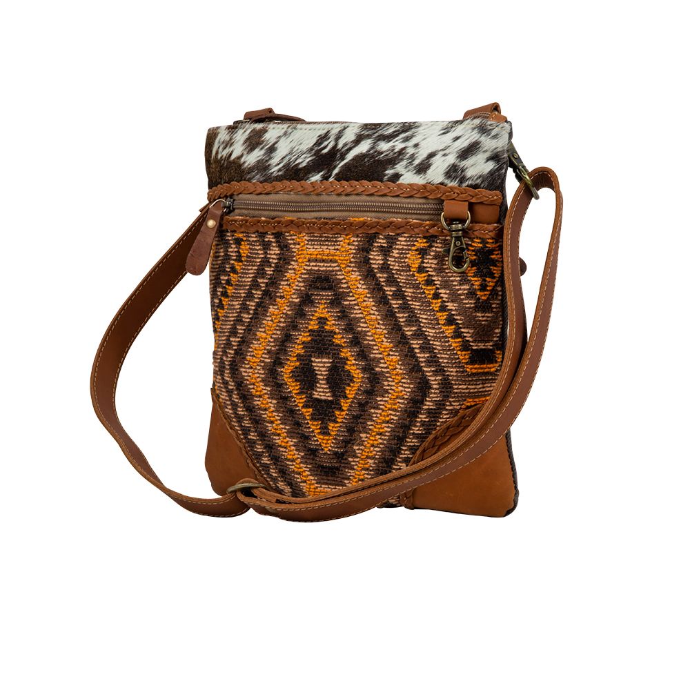 Western Hide Recycled Canvas Tribal Print Crossbody