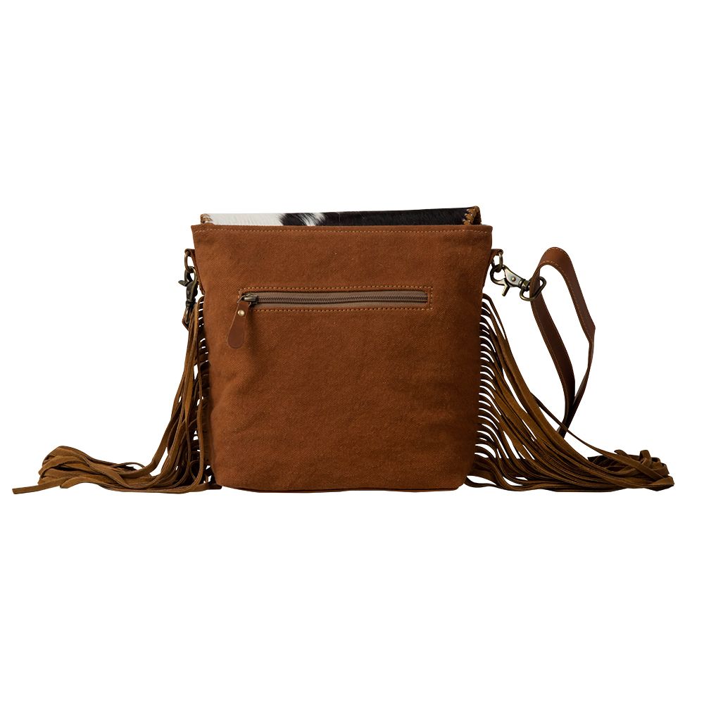 Western Hide Recycled Canvas n Hide Tribal Print Crossbody