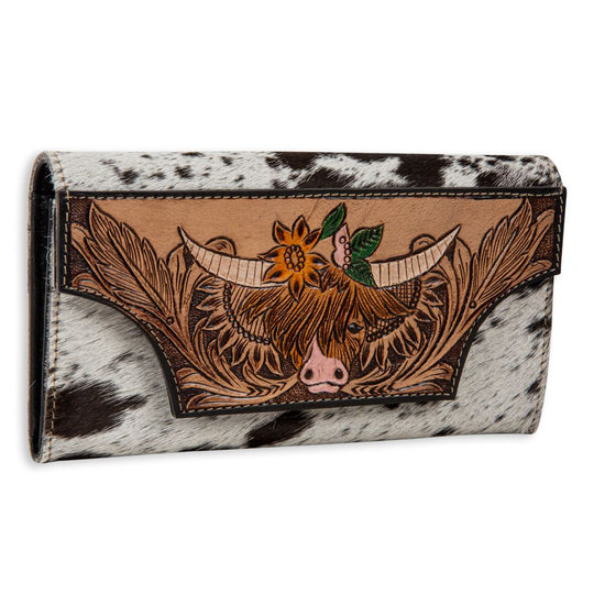 Western Hide & Leather Purse Bloomin Highland wallet