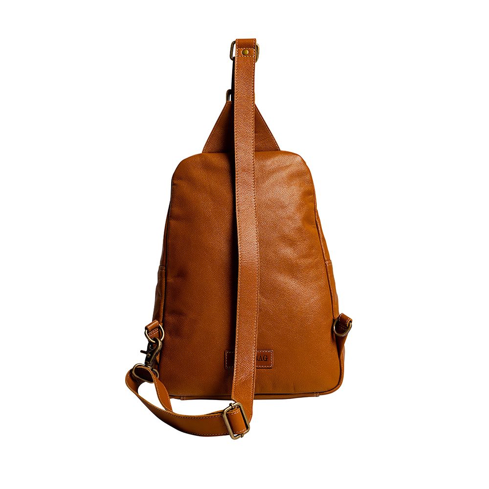 Backpack -  Hair on Hide and Tooled Leather Sling Bag