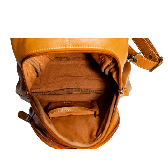 Backpack -  Hair on Hide and Tooled Leather Sling Bag