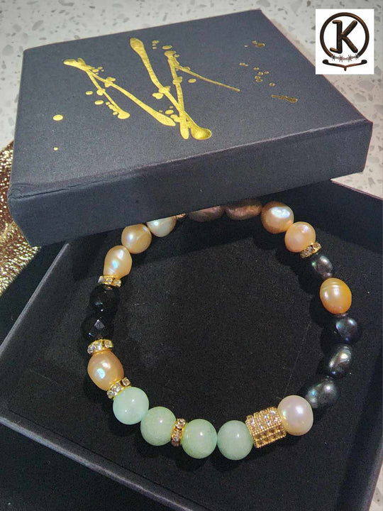 Jewellery - Genuine Semi Precious Gemstone & Freshwater Pearl Bracelet