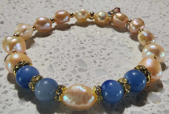 Jewellery - Western Semi Precious Gemstone & Freshwater Pearl Bracelet