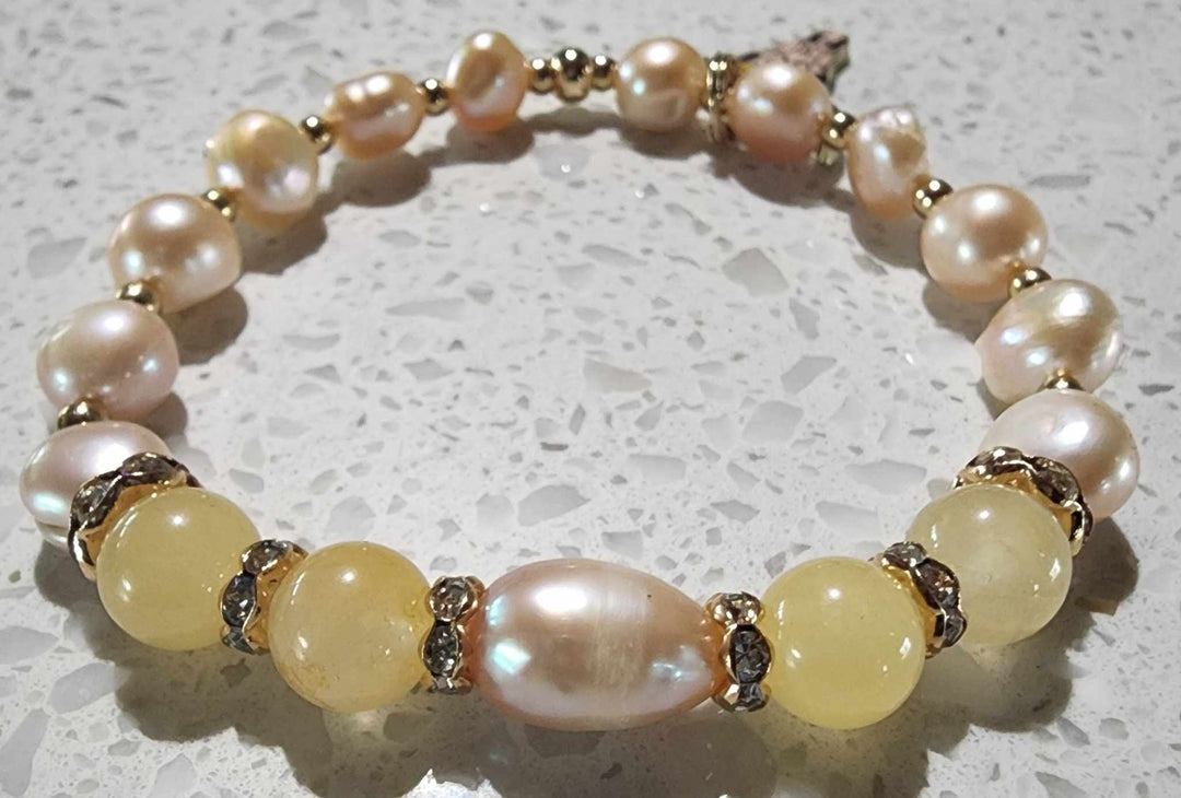 Jewellery - Western Semi Precious Gemstone & Freshwater Pearl Bracelet