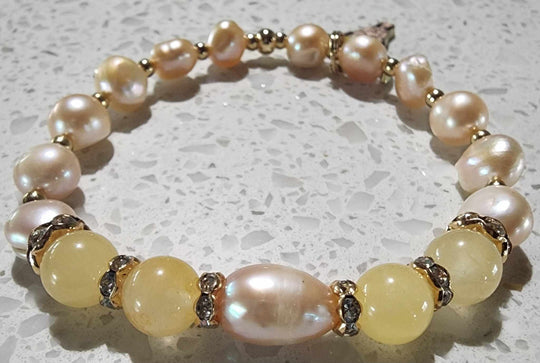 Jewellery - Western Semi Precious Gemstone & Freshwater Pearl Bracelet