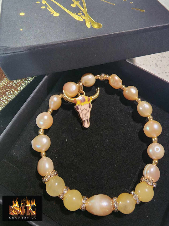 Jewellery - Western Semi Precious Gemstone & Freshwater Pearl Bracelet