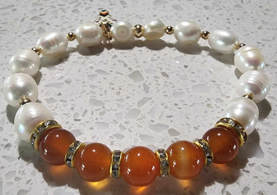 Jewellery - Western Semi Precious Gemstone & Freshwater Pearl Bracelet