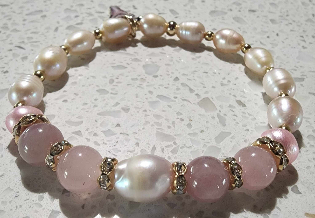 Jewellery - Western Semi Precious Gemstone & Freshwater Pearl Bracelet