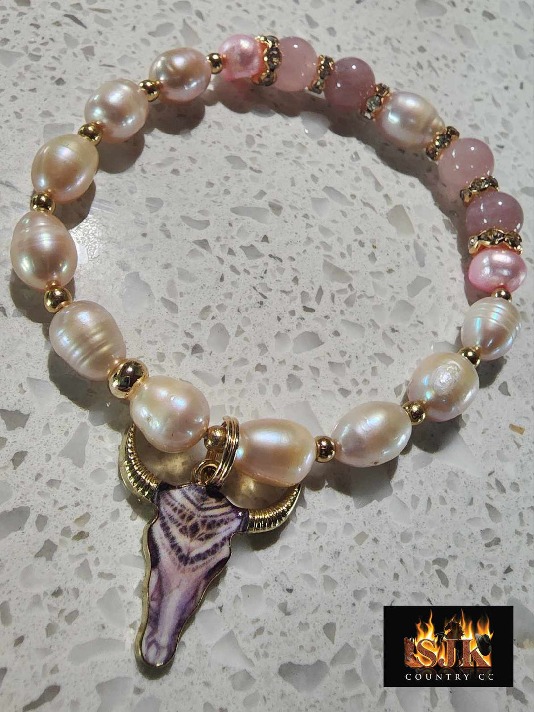 Jewellery - Western Semi Precious Gemstone & Freshwater Pearl Bracelet