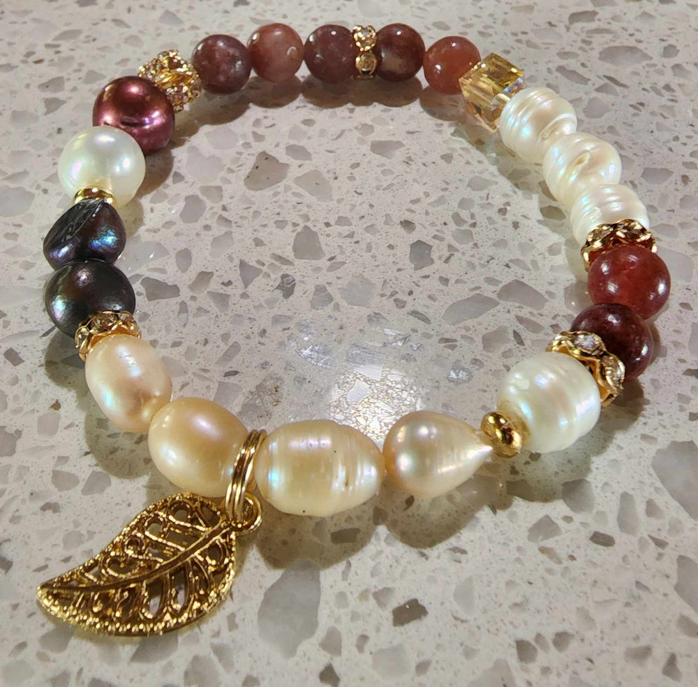 Jewellery - Genuine Semi Precious Gemstone & Freshwater Pearl Bracelet