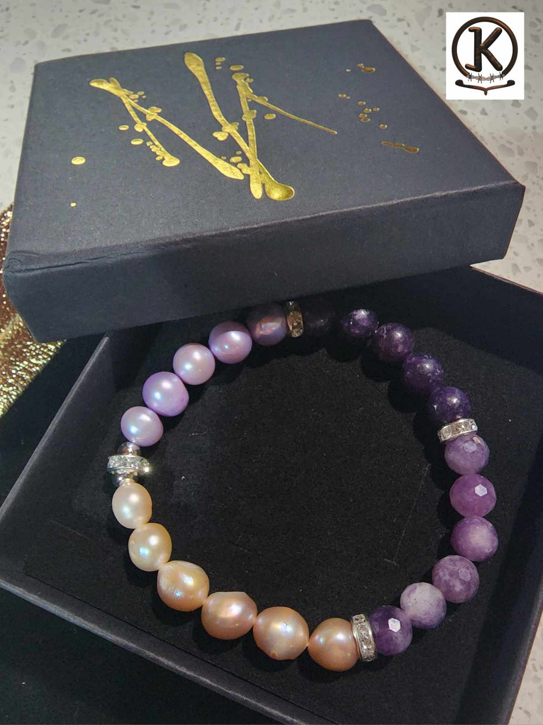 Jewellery - Genuine Semi Precious Gemstone & Freshwater Pearl Bracelet