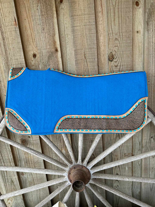 Western Saddle Pad Felt Contoured 31" X 32"   Royal Blue