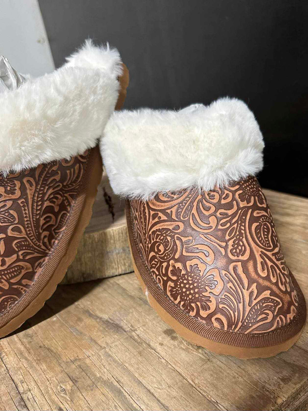 Slippers -  Genuine Embossed Leather Slippers