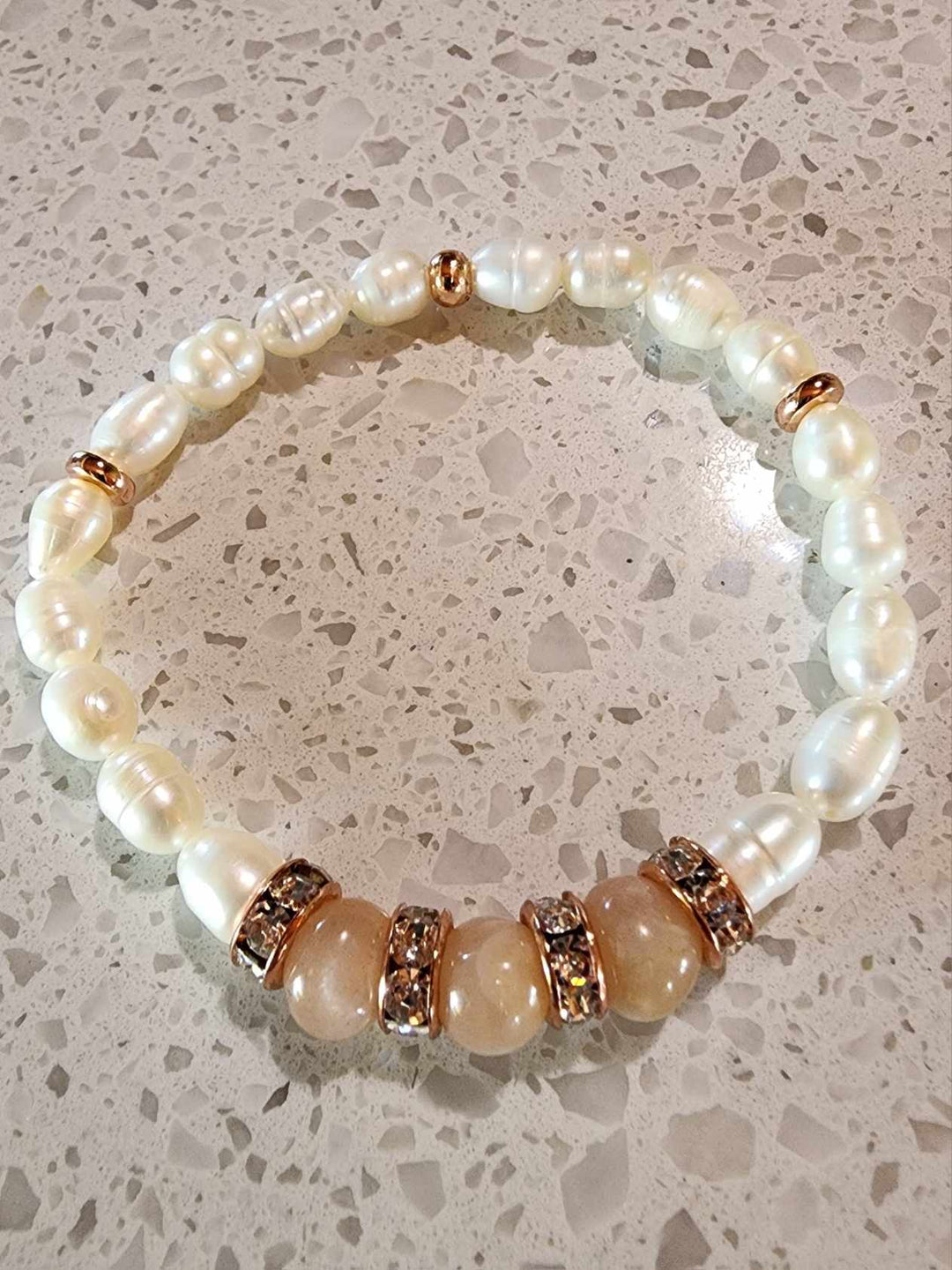 Jewellery - Genuine Semi Precious Gemstone & Freshwater Pearl Bracelet