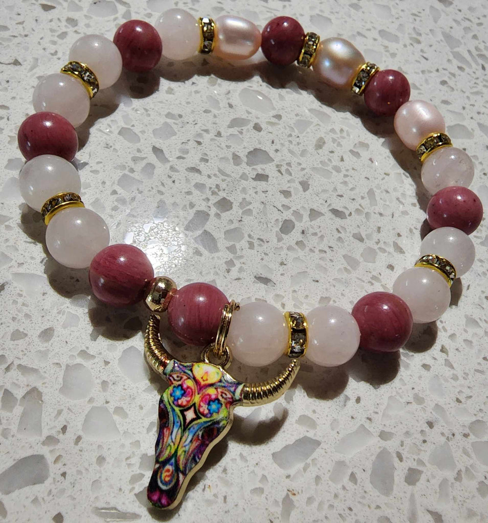 Jewellery - Western Semi Precious Gemstone & Freshwater Pearl Bracelet