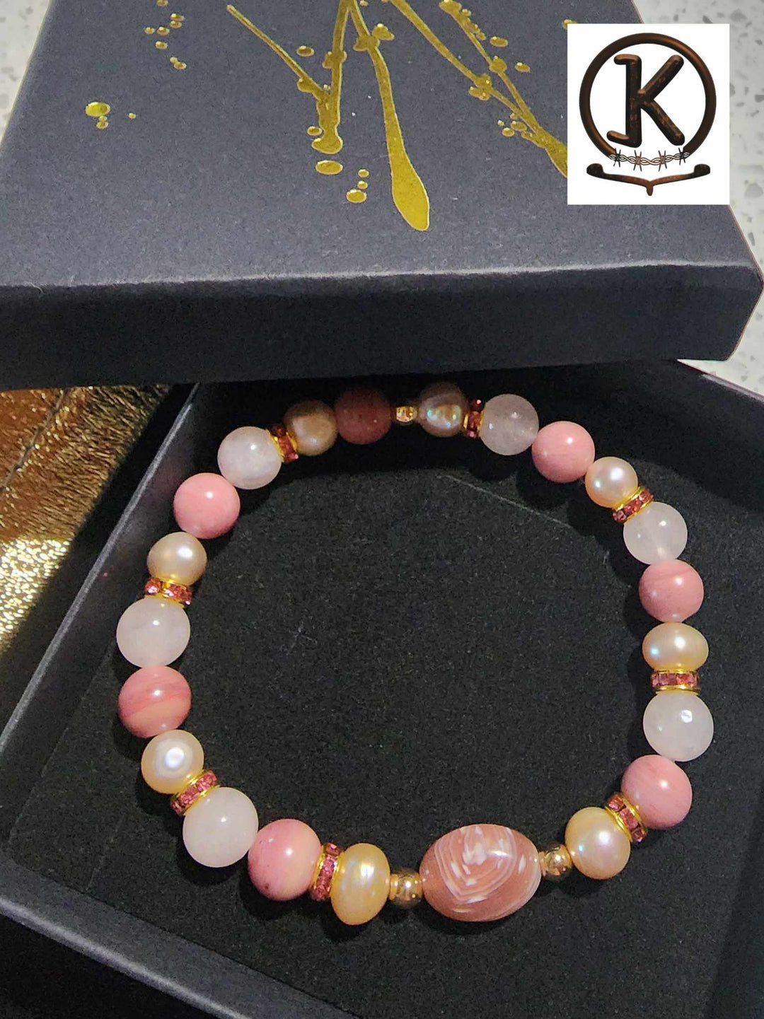 Jewellery - Genuine Semi Precious Gemstone & Freshwater Pearl Bracelet