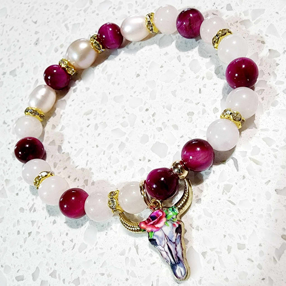 Jewellery - Western Semi Precious Gemstone & Freshwater Pearl Bracelet