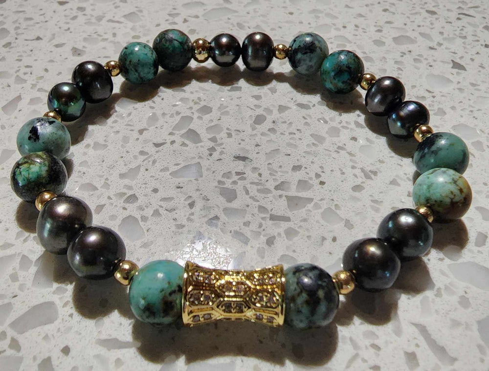 Jewellery - Genuine Semi Precious Gemstone & Freshwater Pearl Bracelet