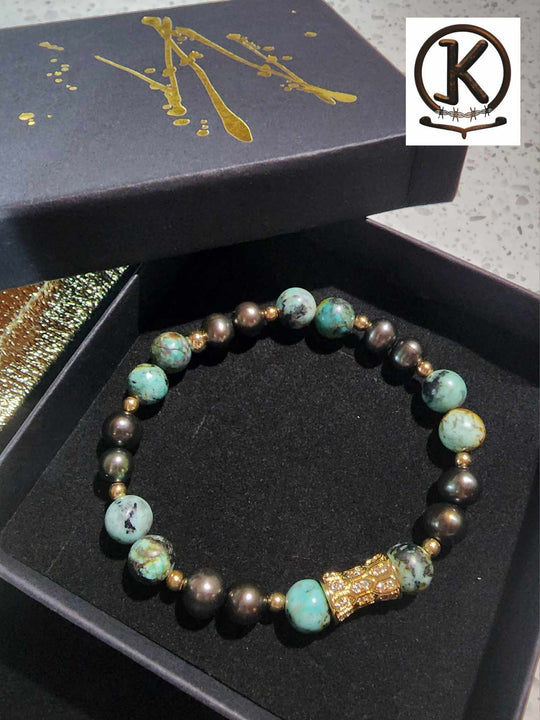 Jewellery - Genuine Semi Precious Gemstone & Freshwater Pearl Bracelet