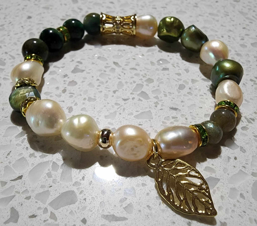 Jewellery - Genuine Semi Precious Gemstone & Freshwater Pearl Bracelet