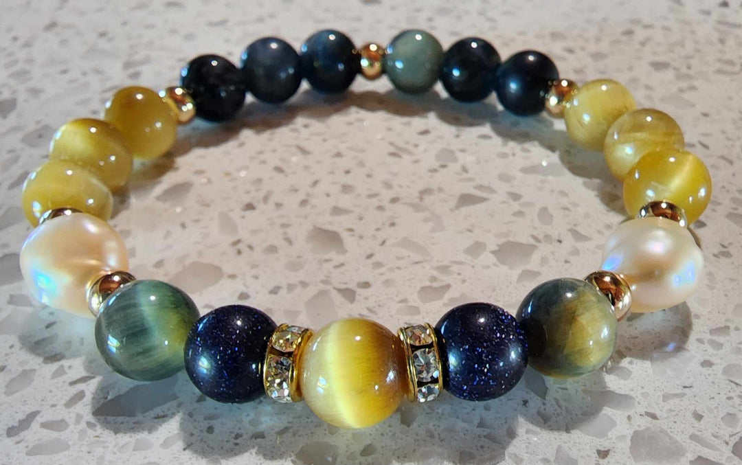 Jewellery - Genuine Semi Precious Gemstone & Freshwater Pearl Bracelet