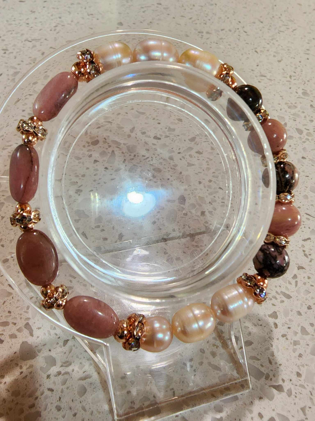 Jewellery - Genuine Semi Precious Gemstone & Freshwater Pearl Bracelet