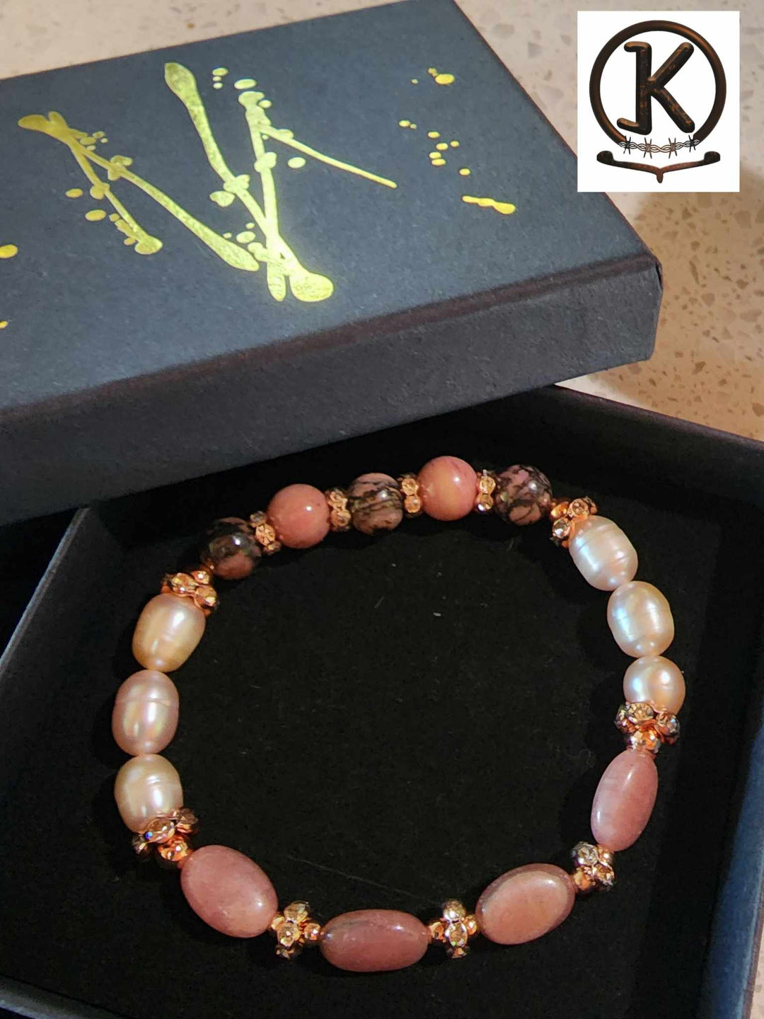 Jewellery - Genuine Semi Precious Gemstone & Freshwater Pearl Bracelet