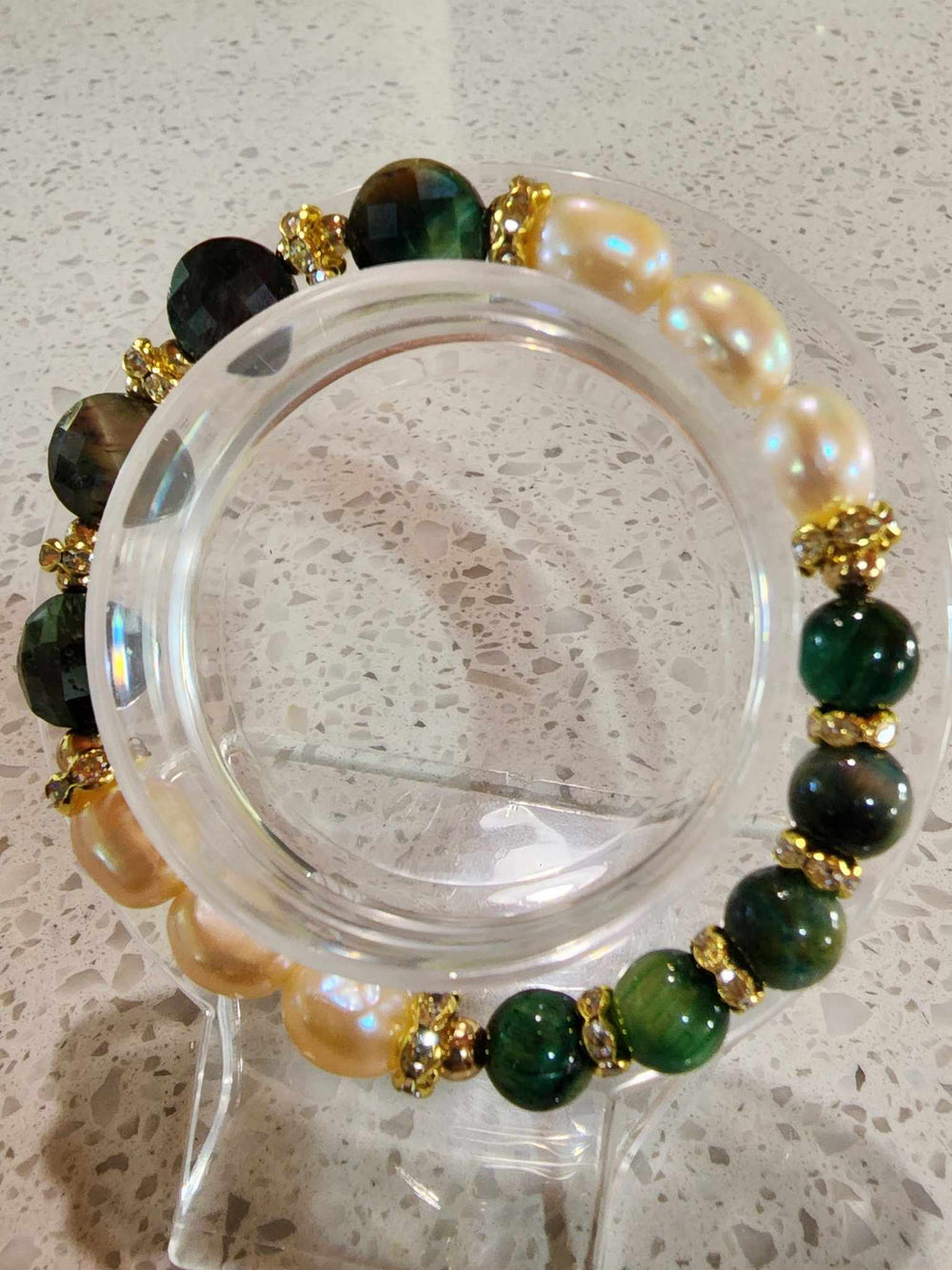 Jewellery - Genuine Semi Precious Gemstone & Freshwater Pearl Bracelet