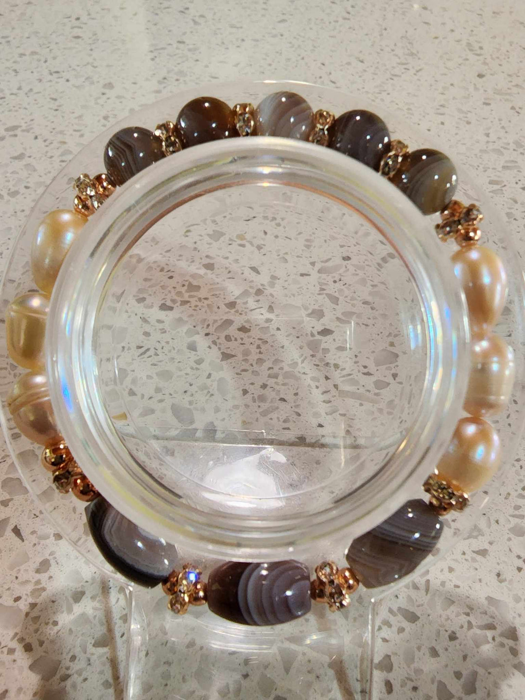 Jewellery - Genuine Semi Precious Gemstone & Freshwater Pearl Bracelet