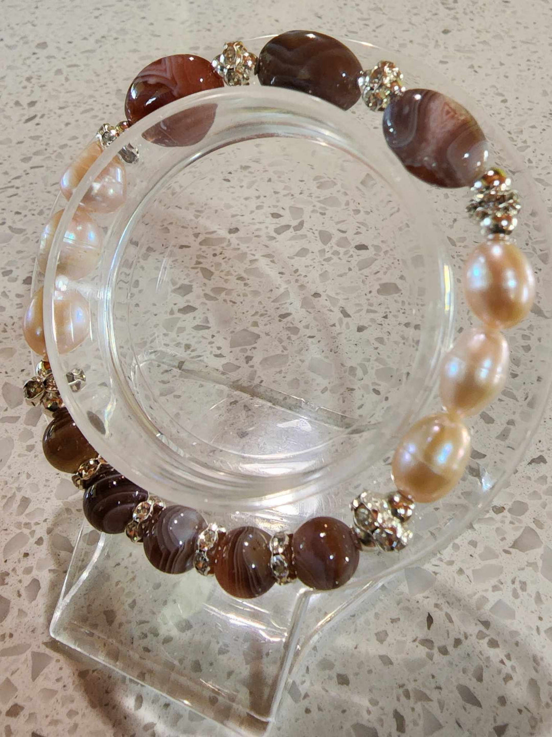 Jewellery - Genuine Semi Precious Gemstone & Freshwater Pearl Bracelet