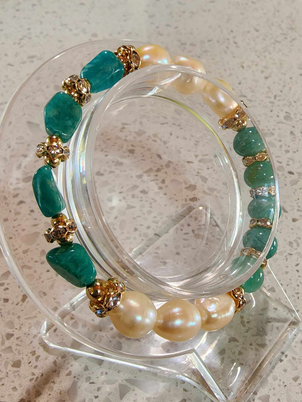 Jewellery - Genuine Semi Precious Gemstone & Freshwater Pearl Bracelet