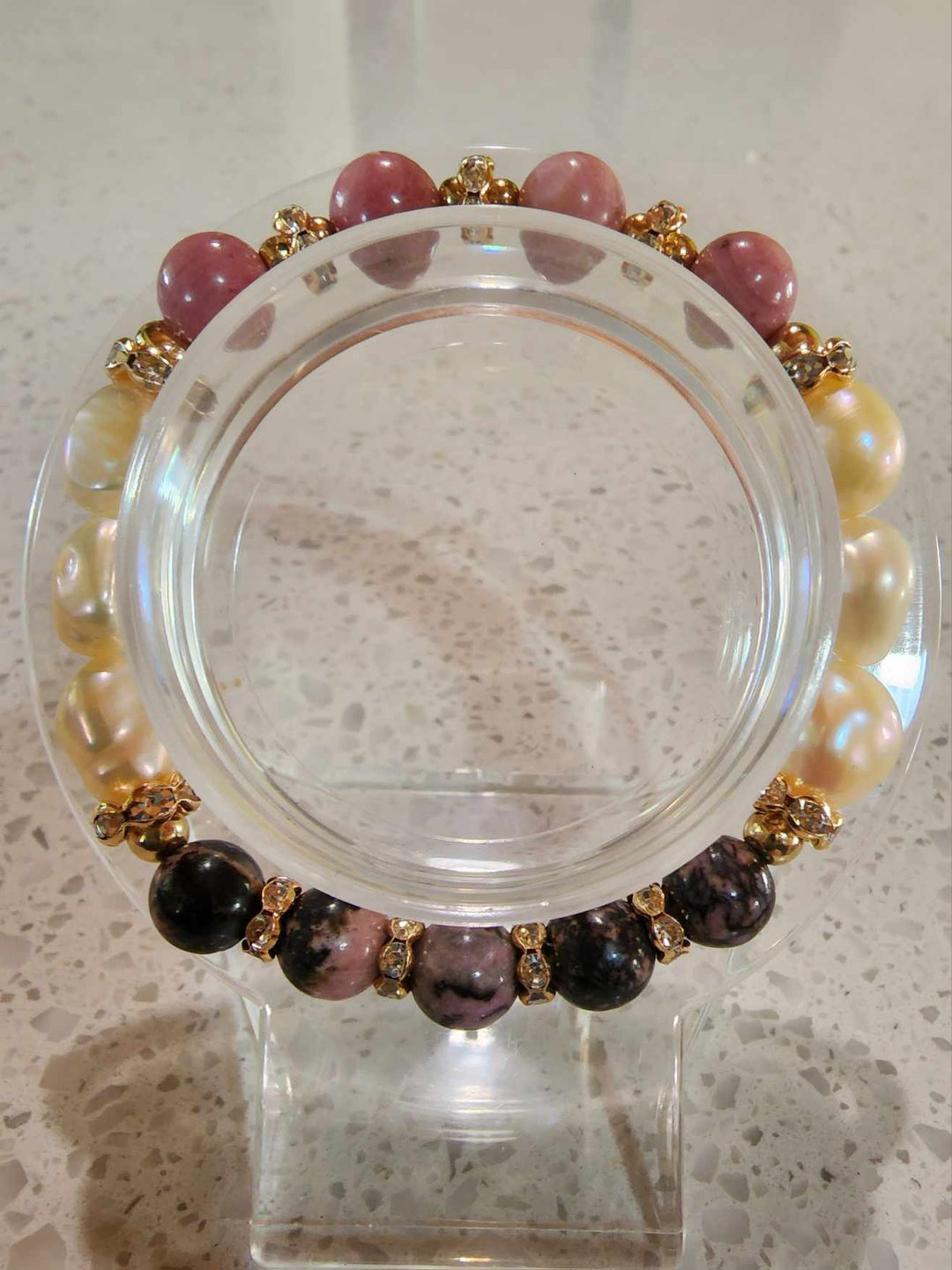 Jewellery - Genuine Semi Precious Gemstone & Freshwater Pearl Bracelet