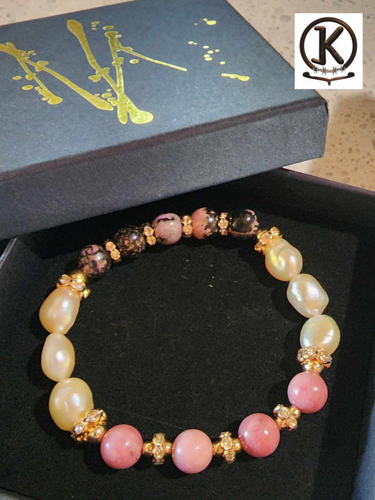 Jewellery - Genuine Semi Precious Gemstone & Freshwater Pearl Bracelet